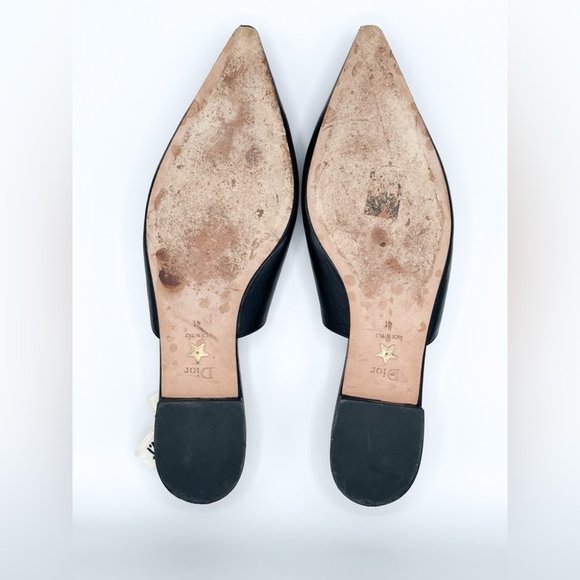 Dior J’Adior Two-Toned Leather White Ribbon Logo Slingback Ballerina Flats 41 - Picture 6 of 7